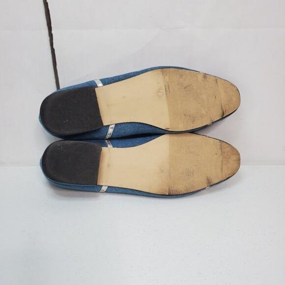 Annie Denim Metallic Silver Studded Fabric Pumps 8 - Picture 7 of 10